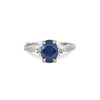 Thumbnail of Front view of the Dewlight Blue Sapphire Engagement Ring in 14k solid white gold, featuring a large oval blue sapphire on a twig band.