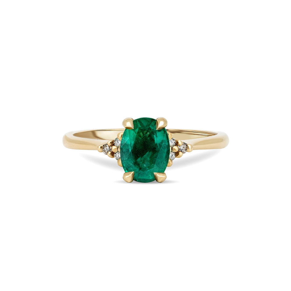 Dewlight - Emerald Engagement Ring 14k Gold