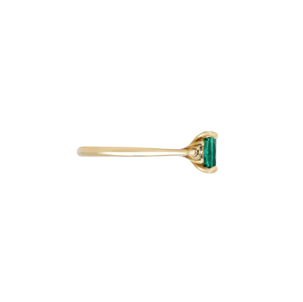 Alternative view of Dewlight Emerald Engagement Ring - 14k Gold