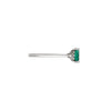 Thumbnail of Side profile of the Dewlight Emerald Engagement Ring in 14k white gold, showing the setting and polished band.