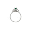 Thumbnail of Top-down view of the Dewlight Emerald Engagement Ring in 14k white gold, highlighting the central oval stone.
