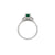 Top-down view of the Dewlight Emerald Engagement Ring in 14k white gold, highlighting the central oval stone.