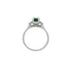 Top-down view of the Dewlight Emerald Engagement Ring in 14k white gold, highlighting the central oval stone.