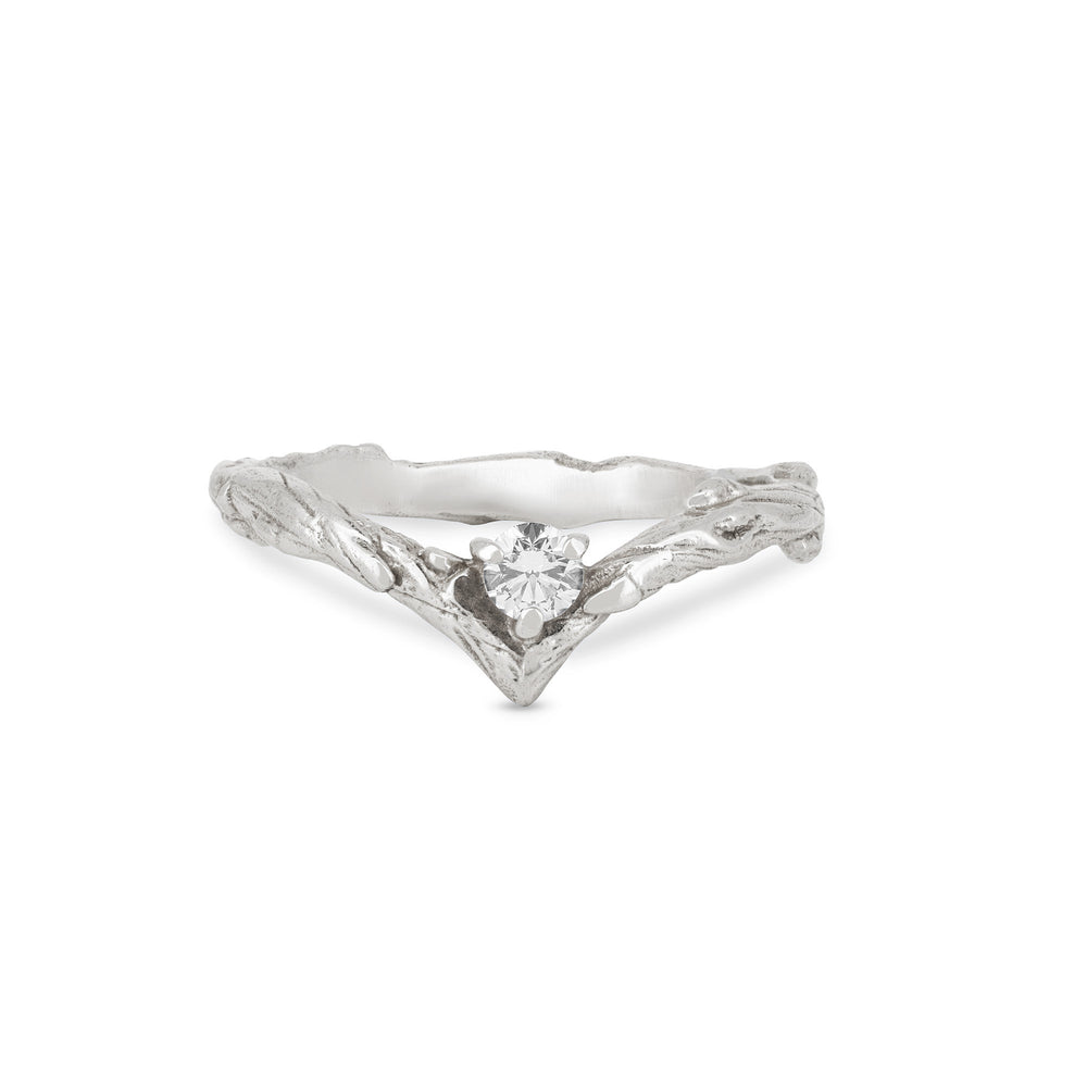 Hawthorn Lab-Grown Diamond Arrow Ring - 14k White Gold
