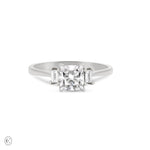 Thumbnail of Heart's Light Three Stone Diamond Engagement Ring - 14k White Gold Polished Band