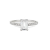 Thumbnail of Heritage 1.5ct emerald cut diamond engagement ring in 14k solid white gold with eternity band, featuring lab-grown or classic diamond by Chupi.