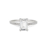 Thumbnail of Heritage 2ct emerald cut diamond engagement ring in 14k solid white gold with eternity band, featuring lab-grown or classic diamond by Chupi.