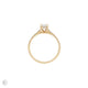 Top view of Chupi Heritage engagement ring with emerald cut diamond and full eternity band in 14k solid gold setting.