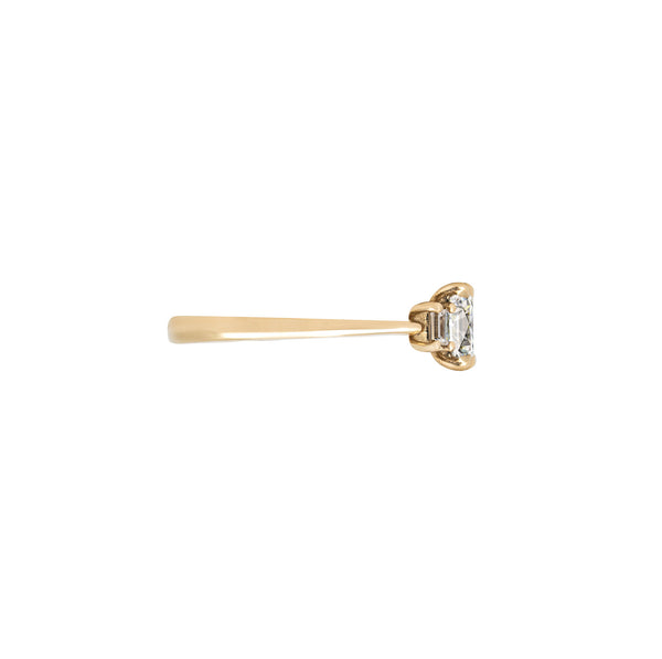 Alternative view of Hero - Emerald Cut Three Stone Diamond Engagement Ring 14k Gold