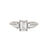 Hero - Emerald Cut Three Stone Diamond Engagement Ring 14k White Gold