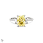 Hero - Radiant Lab Grown Yellow Diamond Engagement Ring 14k White Gold