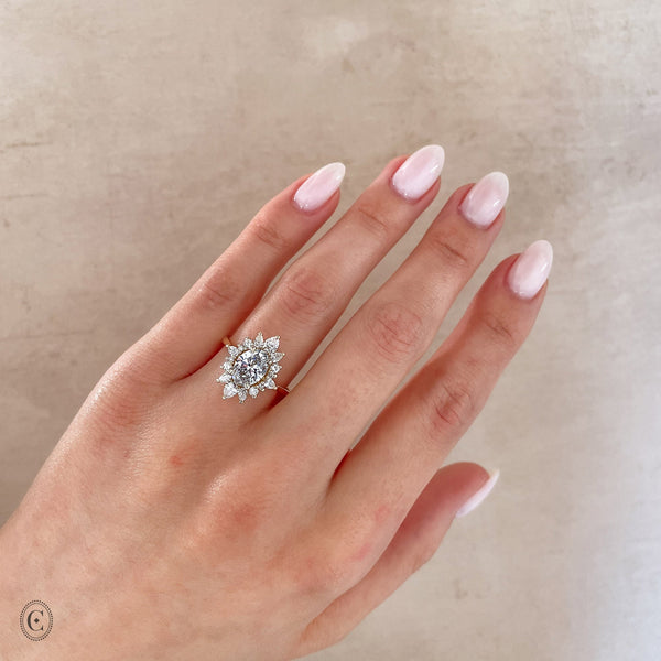 Alternative view of Close-up of a hand wearing the Queen of Hope 2.7ct Lab-Diamond Engagement Ring