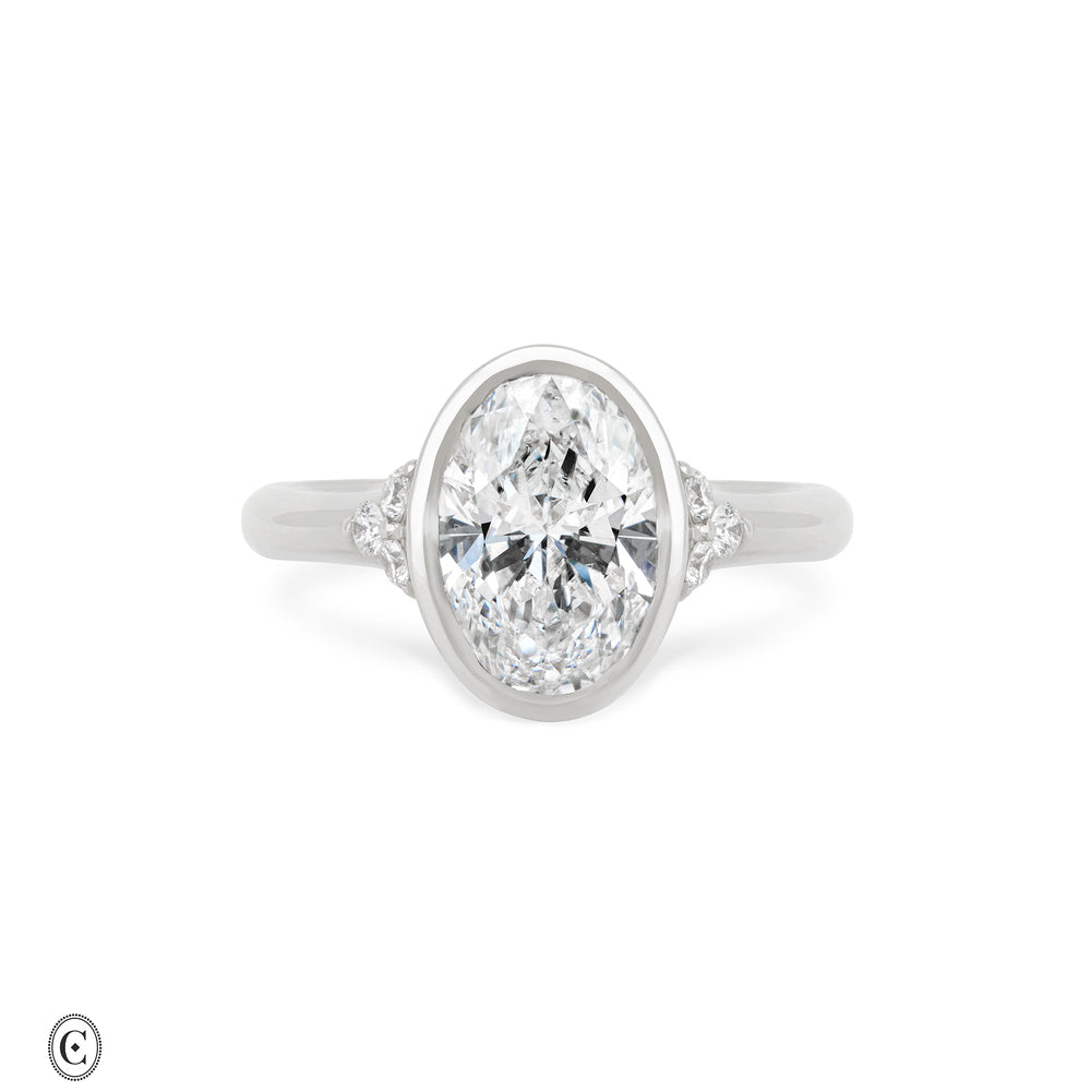 Love Letters - Bezel-Set Lab-Grown Diamond Engagement Ring in 14k White Gold