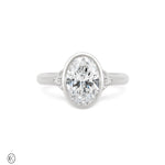 Love Letters - Bezel-Set Lab-Grown Diamond Engagement Ring in 14k White Gold