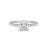 Thumbnail of Front view of the Love’s Life Eternity 1.5ct Cushion Cut Diamond Engagement Ring in 14k white gold, featuring a cushion-cut diamond with an eternity-set band.
