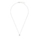 Close-up of the Midi Disc Necklace in 14k white gold, showing the polished disc pendant engraved with one letter.