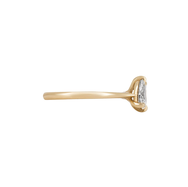 Alternative view of Moi & Toi 1.1ct Pear and Emerald Cut Lab-Grown Diamond Engagement Ring - 14k Gold Polished Band