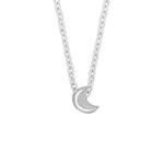 Thumbnail of Front view of the Sterling Silver Moon Necklace, featuring a polished crescent moon pendant on a fine chain.