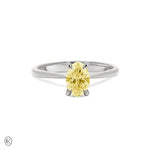 Moonlight - Oval Lab Grown Yellow Diamond Engagement Ring 14k White Gold