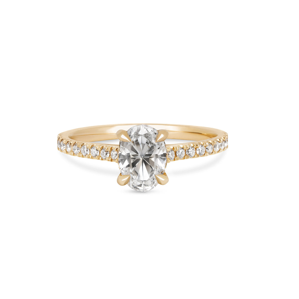 Moonlight - Eternity Oval Diamond Engagement Ring 14k Gold