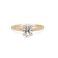 Moonlight - Eternity Oval Diamond Engagement Ring 14k Gold