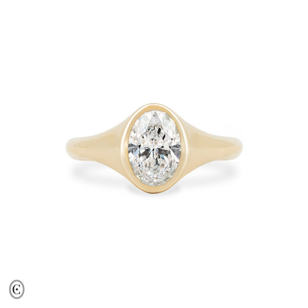 North Star - Diamond Signet North South Ring