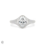 North Star - Diamond Signet North South Ring in White Gold