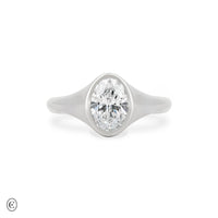 Thumbnail of North Star - Diamond Signet North South Ring in White Gold