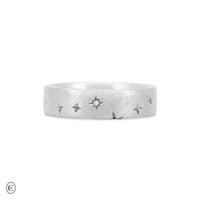 North Star - 5mm Band Ring in White Gold