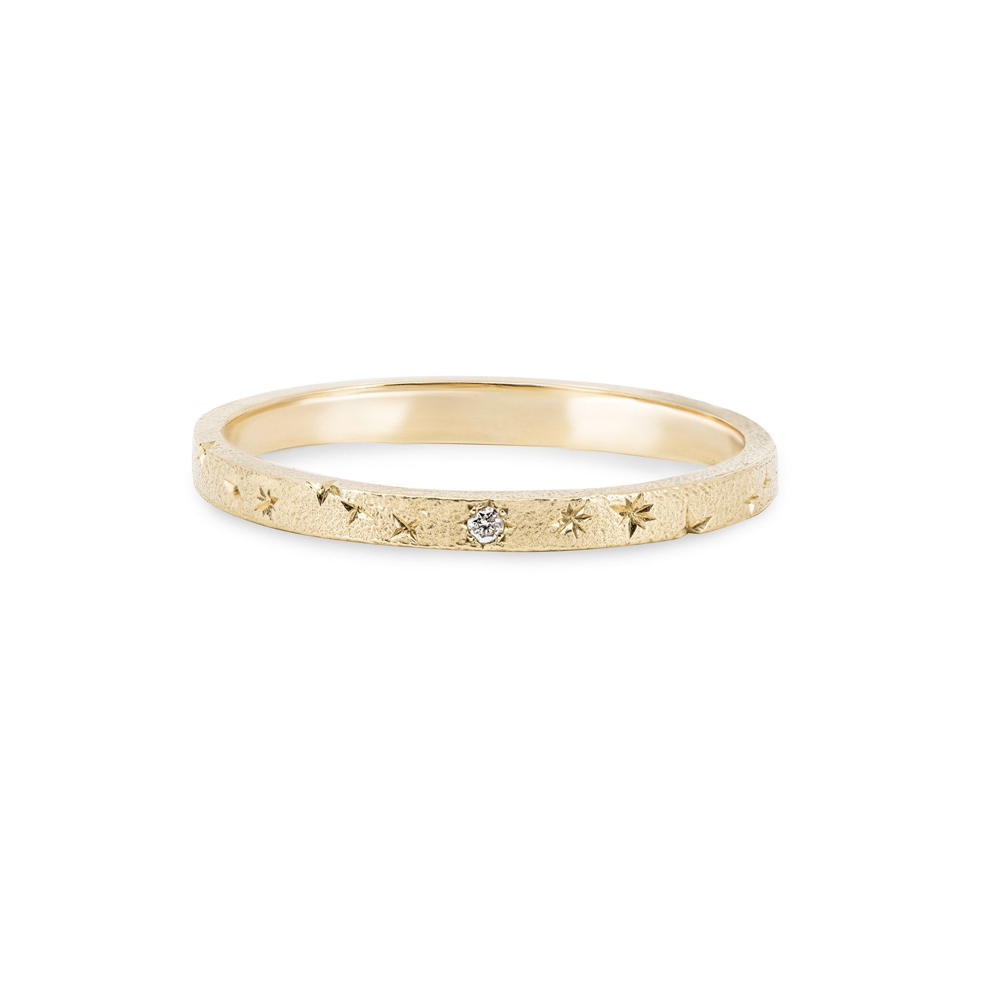 Diamond Band Star Ring Band Diamond Eternity Wedding Band 14k Gold