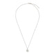 Full view of the North Star Diamond Engraved Initial Necklace in 14k white gold, showcasing the full length of the delicate chain and engraved disc pendant.