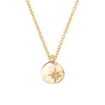 Thumbnail of Front view of the North Star Diamond Necklace in 14k gold, featuring a small diamond-set star pendant.