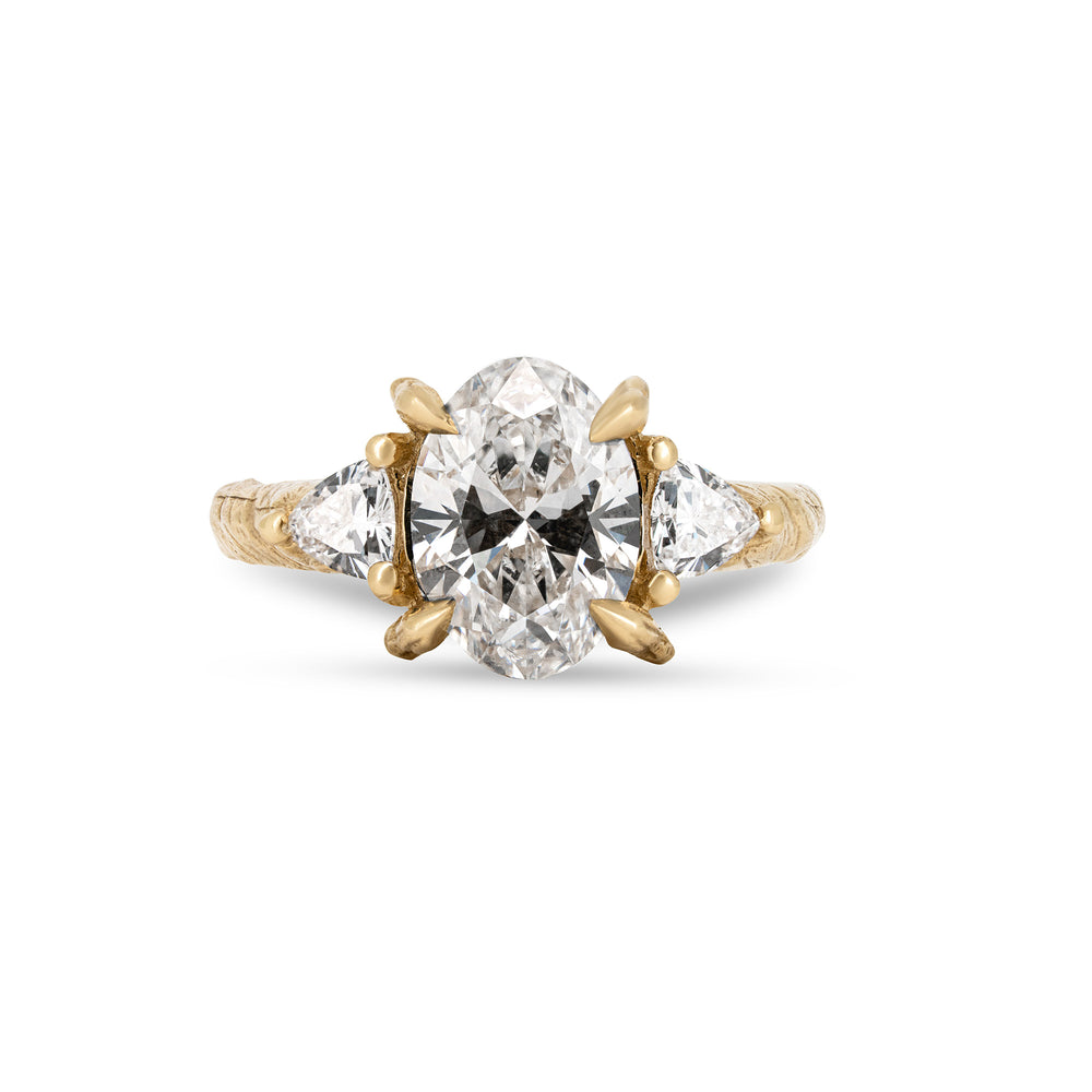 One in a Trillion 2.4ct Lab-Grown Oval Diamond Engagement Ring - 14k Gold Twig Band