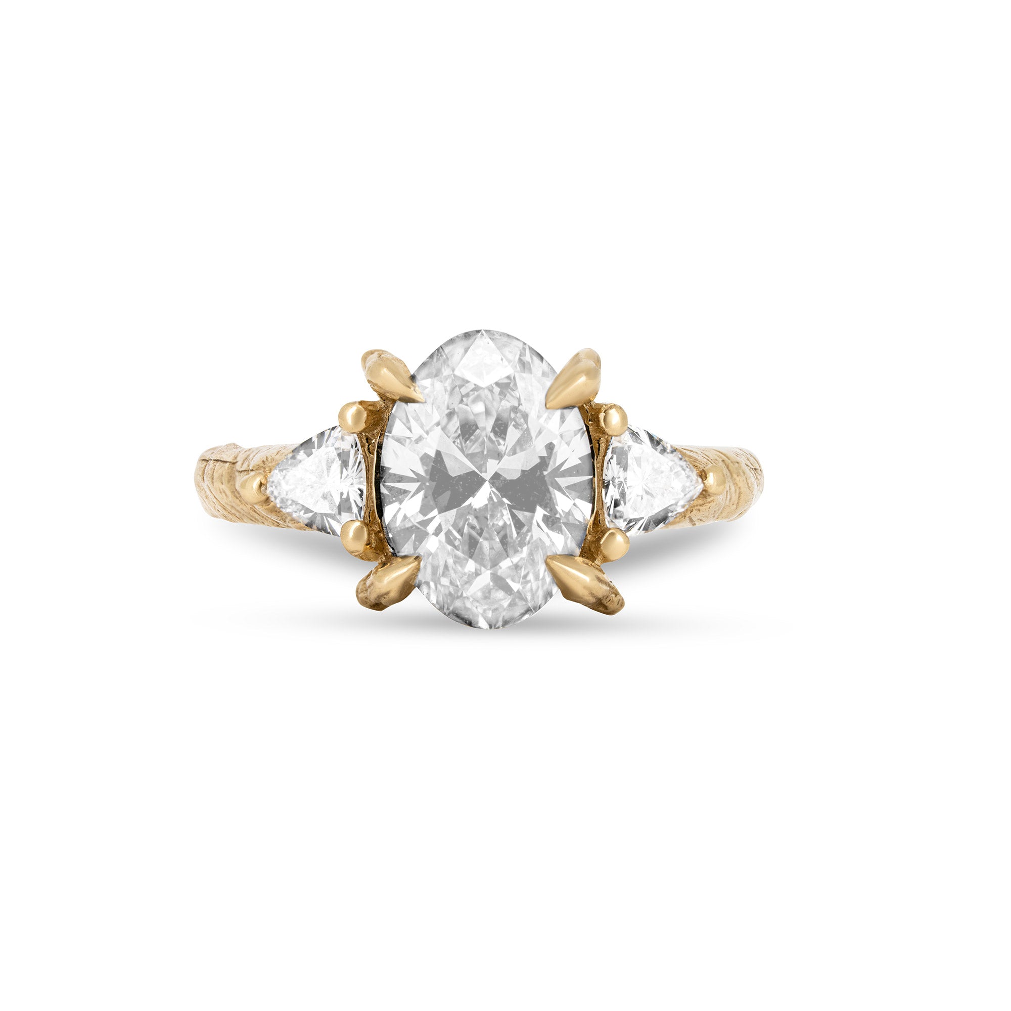 One in a Trillion 2ct Lab Grown Oval Diamond Engagement Ring Twig Band Chupi
