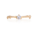 Thumbnail of Front view of the Promise Me Diamond Ring in 14k gold with a twig band, featuring a single, round-cut diamond.