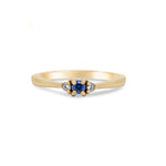 Thumbnail of Front view of the Promise me Tomorrow Blue Sapphire Ring in 14k polished gold, a solitaire ring with a round blue sapphire.