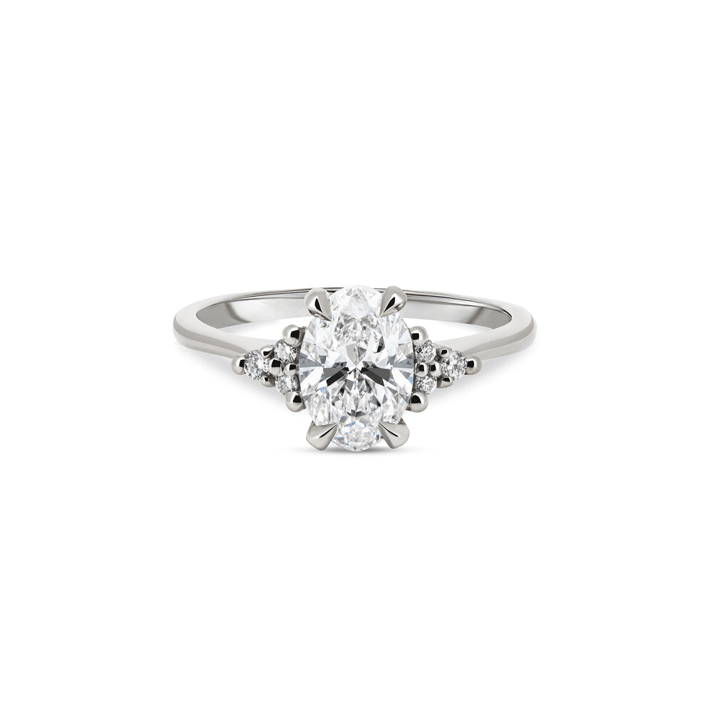 Starlight Oval Diamond Engagement Ring White Gold Chupi