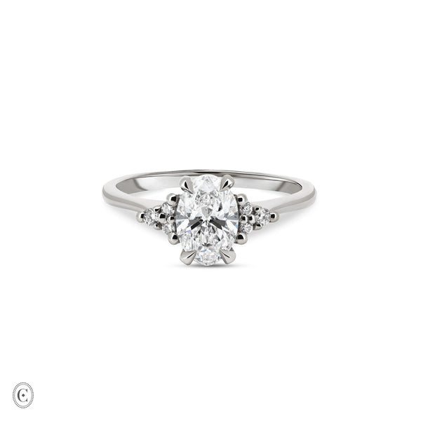 Starlight - Oval Diamond Engagement Ring 14k White Gold