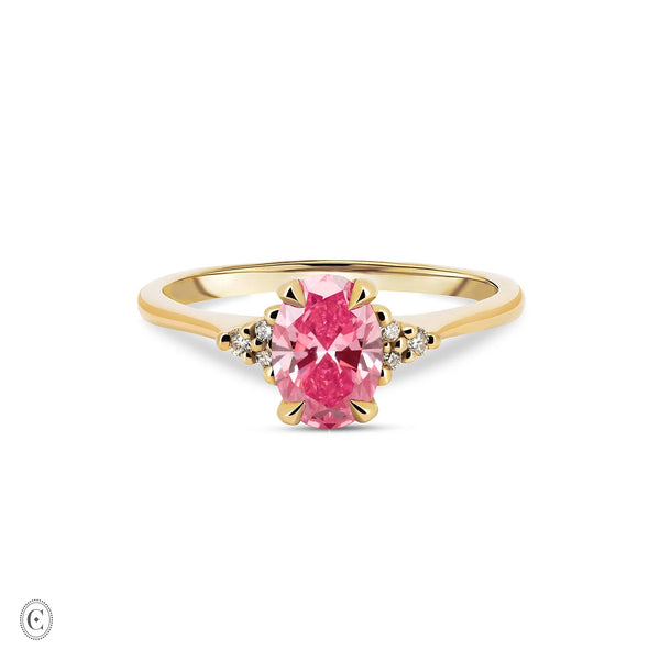 Starlight - Oval Pink Diamond Engagement Ring 14k Gold