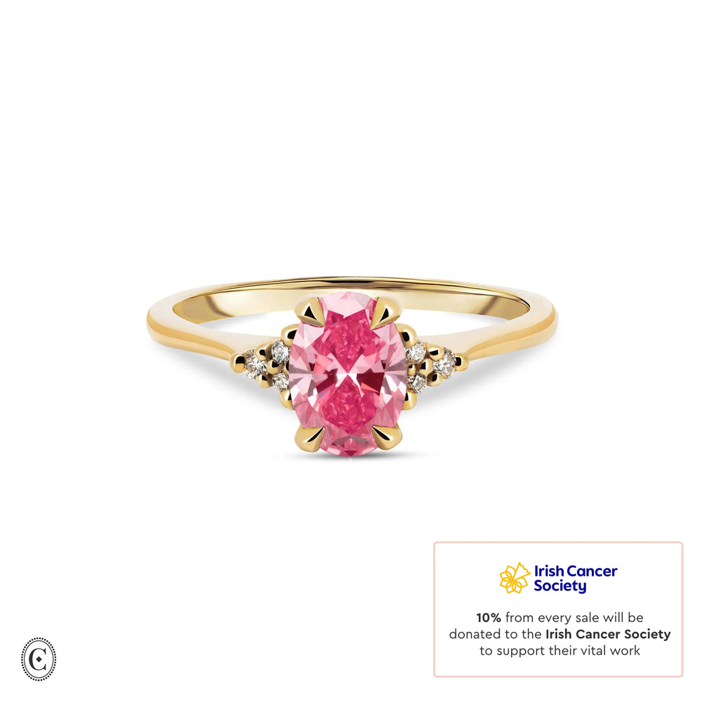 Starlight - Oval Pink Diamond Engagement Ring 14k Gold