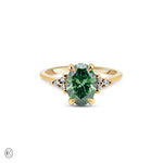 Starlight - Green Lab Grown Diamond Engagement Ring 14k Gold