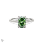 Moonlight - Green Lab Grown Diamond Engagement Ring 14k White Gold