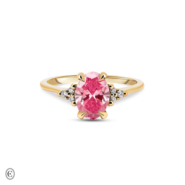 Alternative view of Starlight - Oval Pink Diamond Engagement Ring 14k Gold