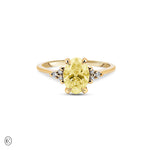 Starlight - Oval Lab Grown Yellow Diamond Engagement Ring 14k Gold