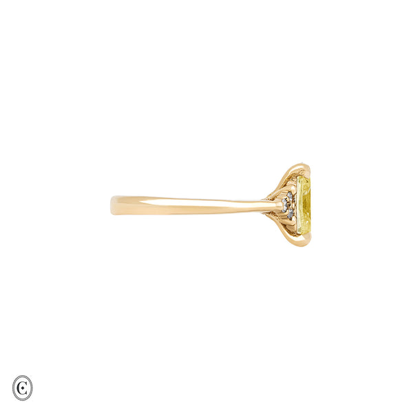 Alternative view of Starlight - Oval Lab Grown Yellow Diamond Engagement Ring 14k Gold