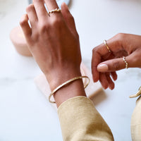On-body shot of Stars in the Sky Lab-Grown Diamond Bangle - 14k Gold