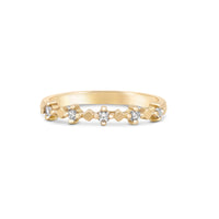 Stars in the Sky Five Diamond Ring - 14k Gold Polished Band