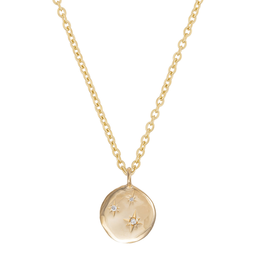 Solid gold disc necklace online