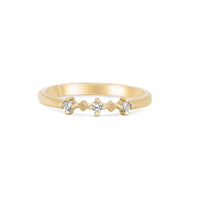 Stars in the Sky Three Diamond Ring - 14k Gold Polished Band
