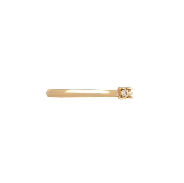 Alternative view of Stars in the Sky Three Diamond Ring - 14k Gold Polished Band
